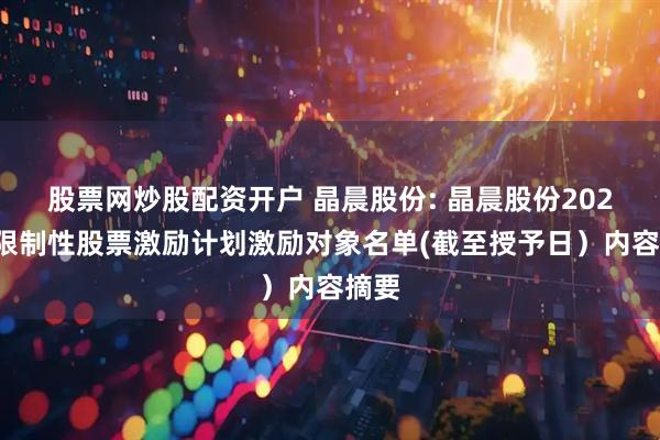 股票网炒股配资开户 晶晨股份: 晶晨股份2025年限制性股票激励计划激励对象名单(截至授予日）内容摘要