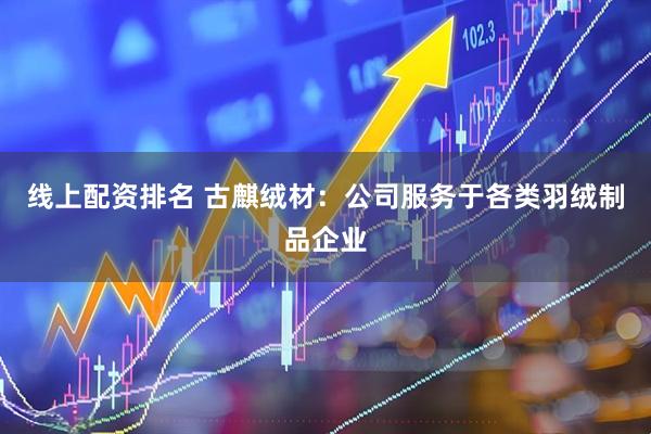 线上配资排名 古麒绒材：公司服务于各类羽绒制品企业